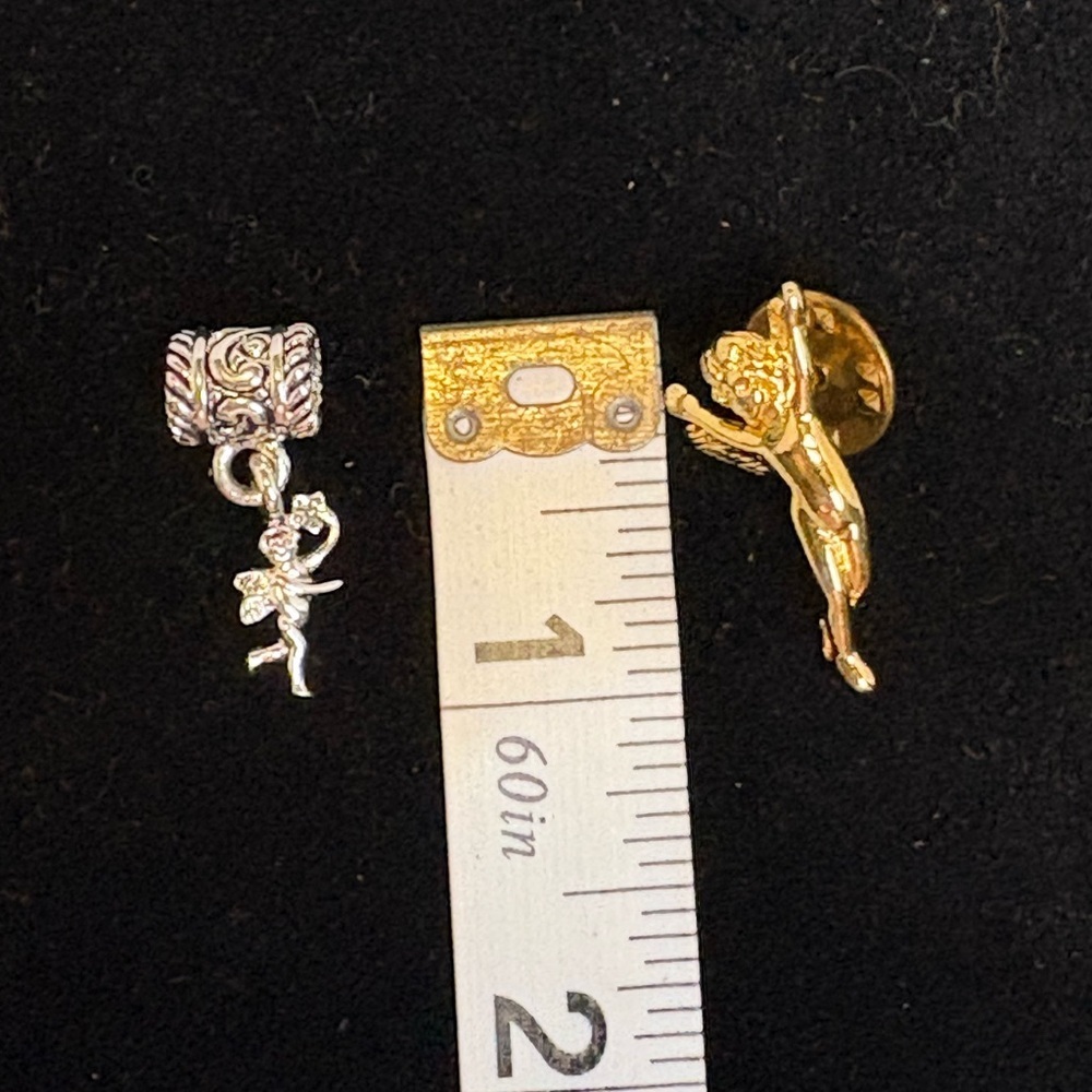 Gold Tone and Silver Tone Fairy Charm and Pin Set - Picture 7 of 7